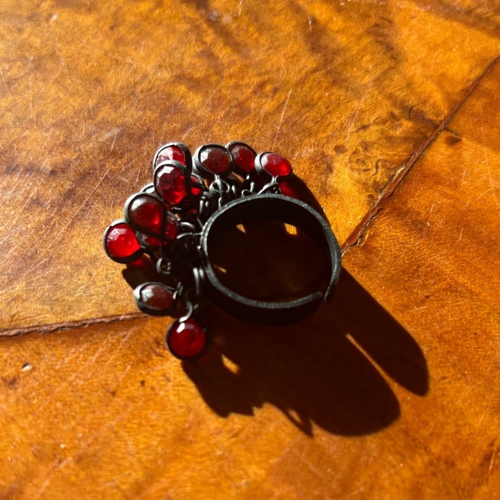 Elegant Red Gemstone Women's Ring